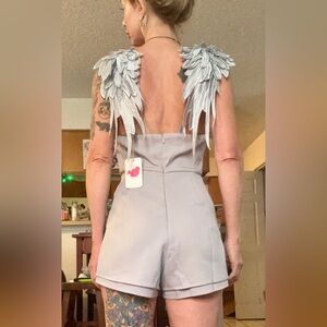 Grey angel one-piece with shorts 💖 size S